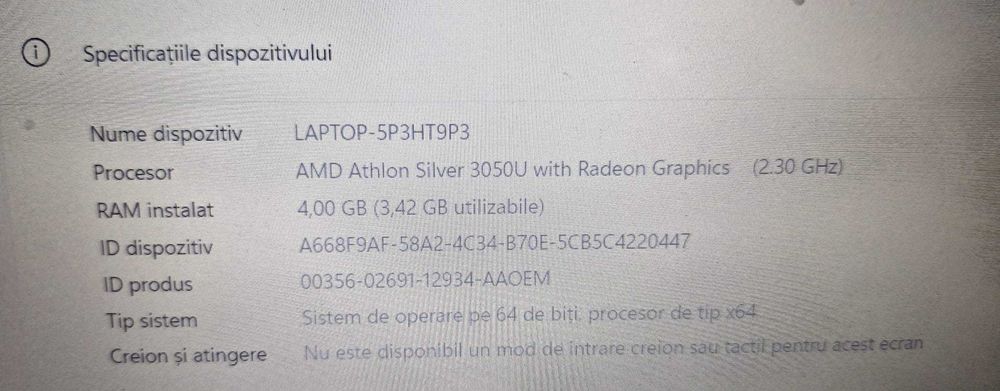 Vand laptop HP 15S in stare buna