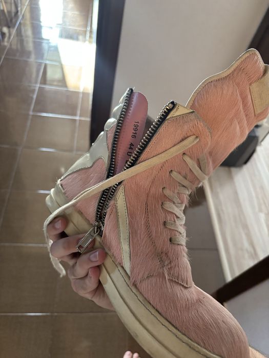 rick owens geobasket pink fur
