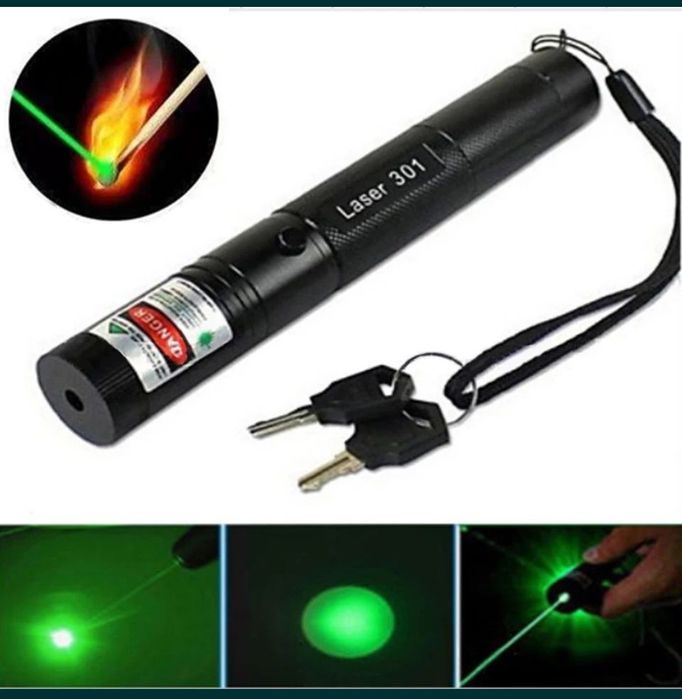 Laser puternic 3D verde . Raza de lumina 10 km, putere 20000mW!