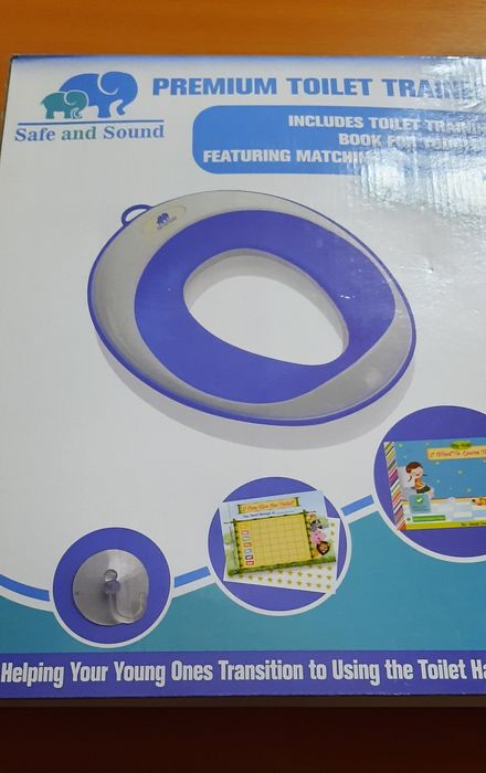 Reductor WC copii - Safe and Sound - albastru/alb