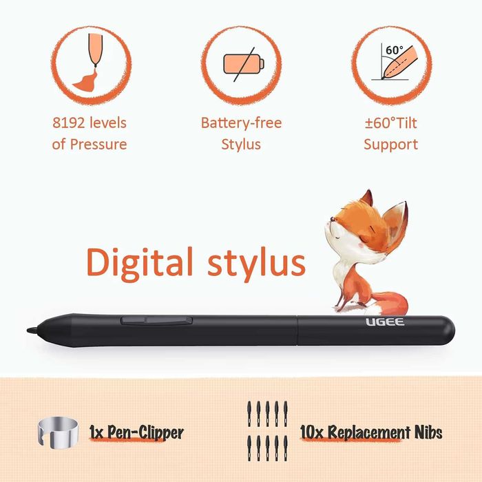 Tableta Grafica UGEE S640 cu Stylus, 10 Taste Programabile