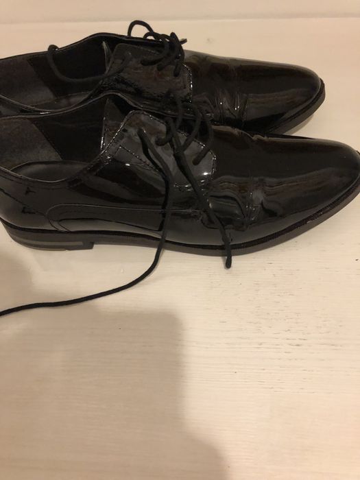 Pantofi negri lac, unisex