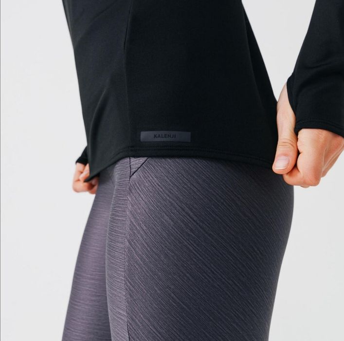 Bluză alergare/ jogging cu fermoar scurt, negru, damă, mărimea 38