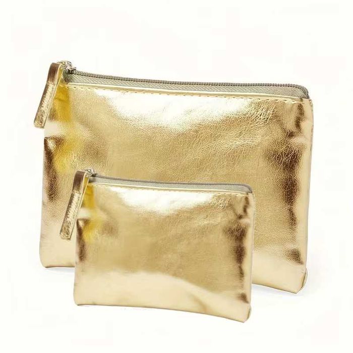 Дамска чанта + 2 портмонета цвят злато