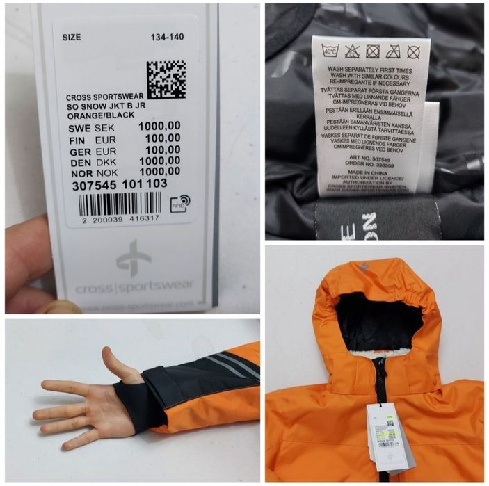 Geaca iarnă nouă Cross Sportswear Snow Sweden măsura 134-140