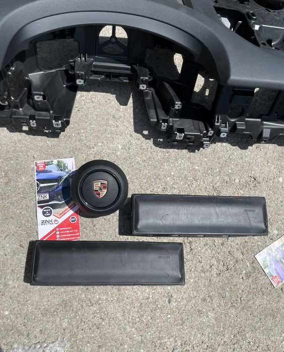Porsche Cayenne 9Y facelift - plansa de bord HUD - kit airbag volan pasager genunchi - set centuri de siguranta / cortine