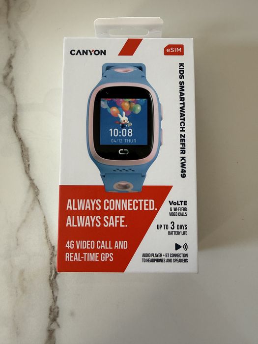 Детски смарт часовник Canyon Zefir KW49 E-SIM 4G LTE