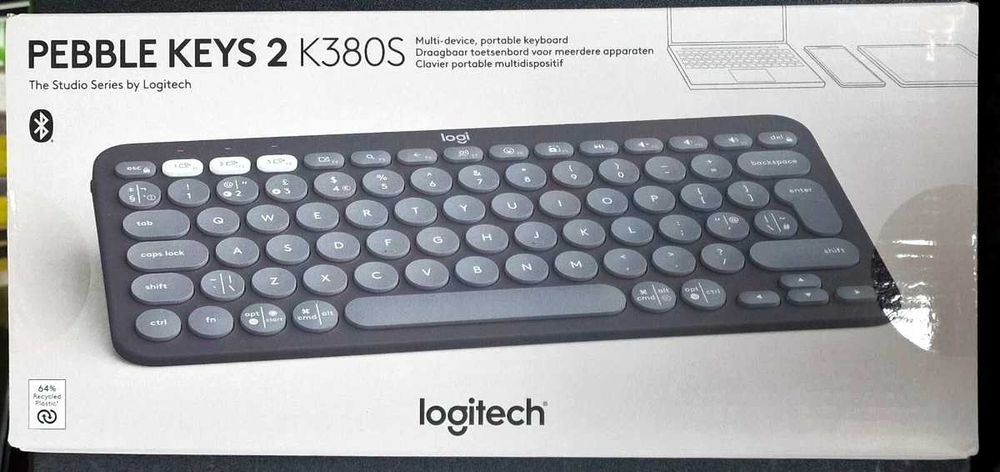 Tastatura Wireless LOGITECH Pebble Keys 2 K380s, Multi-Device, Bluetooth, layout US INT, Tonal Graphite, sigilata