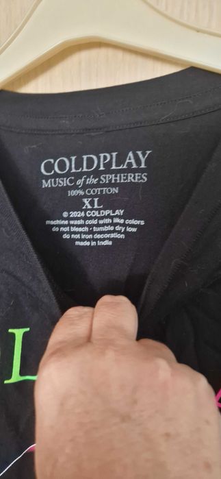 Tricou   nou, original, concertul COLDPLAY  iunie 2024, mas. XL