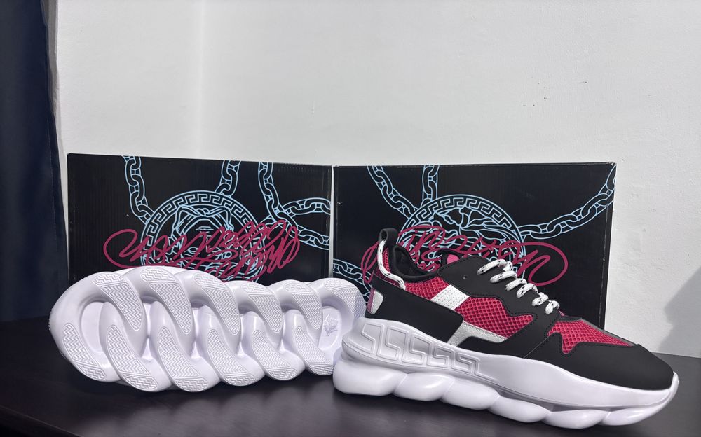 Adidasi Versace Chain Reaction White & Red