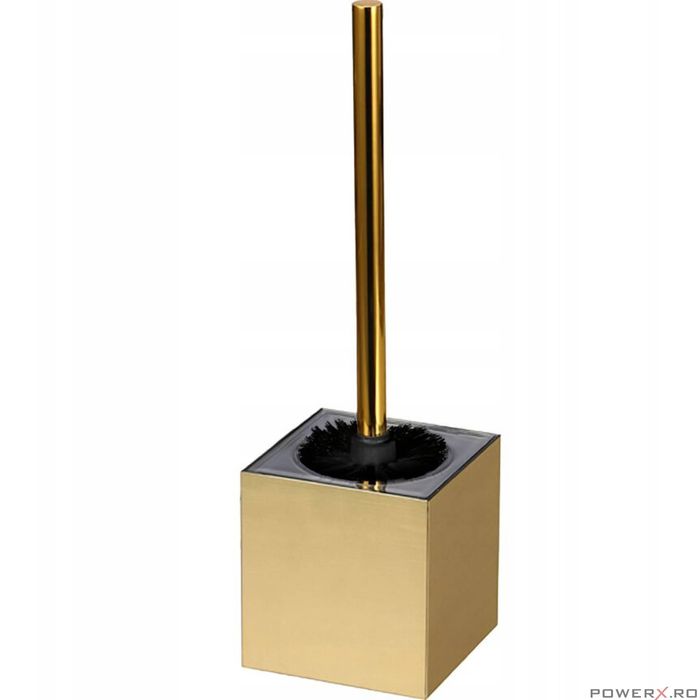 Perie wc cu suport, auriu, design modern, Sepio