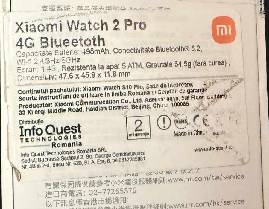 Xiaomi watch pro 2 + garantie