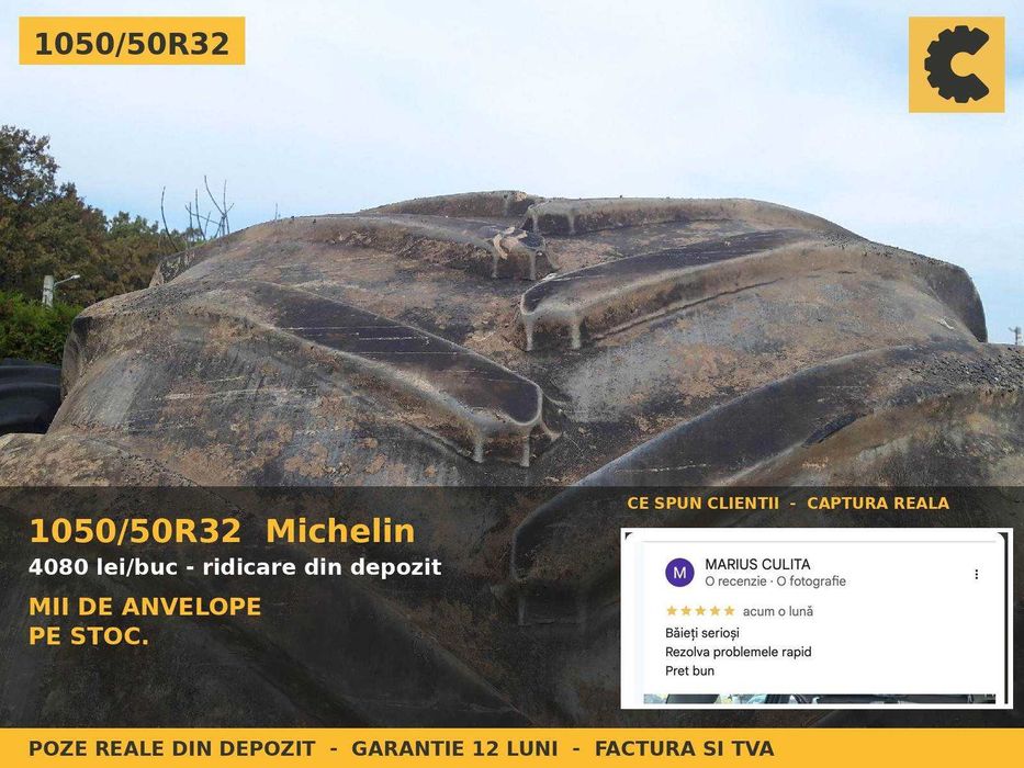 Cauciucuri 1050/50R32 Michelin ANVELOPE Combina Mare Recoltat Cereale Claas Lexion John Deere SH GARANTIE Factura TVA Livrare