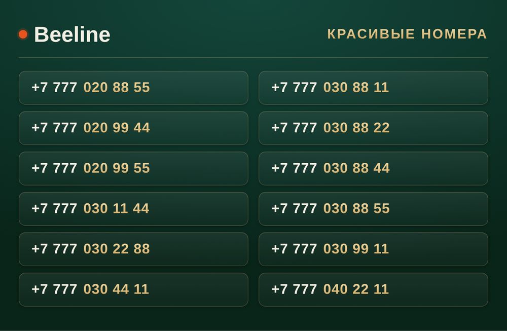 VIP номера Beeline / Красивые номера / Beeline