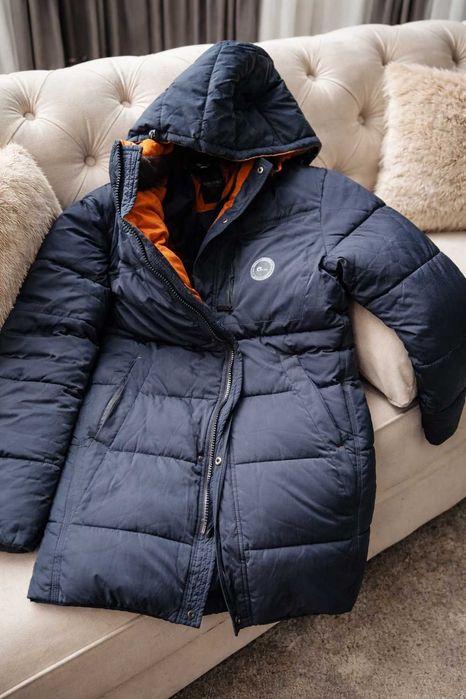 мъжко яке зимно ново тъмно синьо дебело дълго