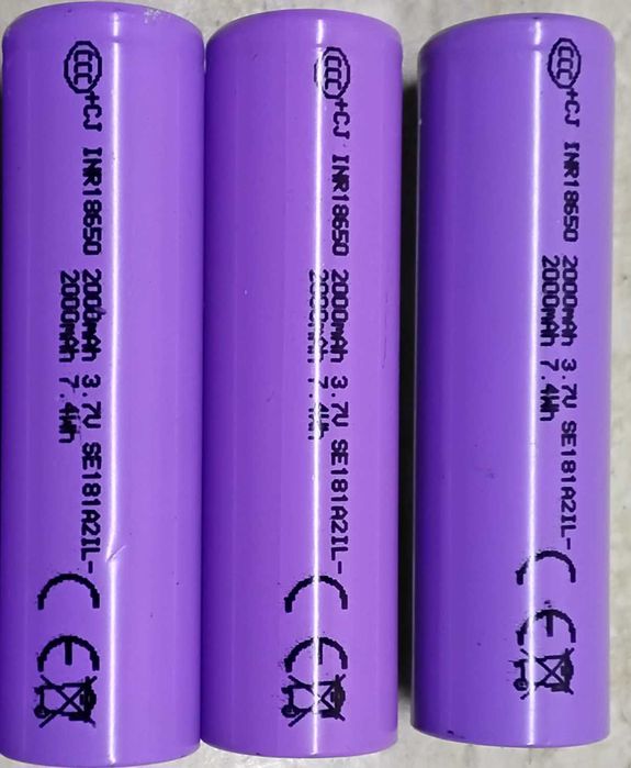 Зараждаща се батерия 18 650,3.7v,2000 mAh-3 бр.