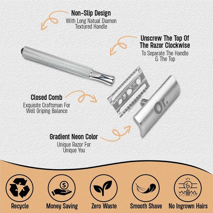 Класически бръснач от неръждаема стомана – Професионален дизайн
