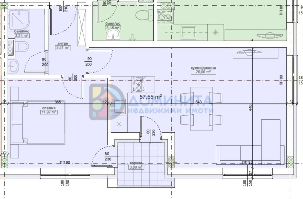 Нов двустаен, до ключ, гр. Приморско