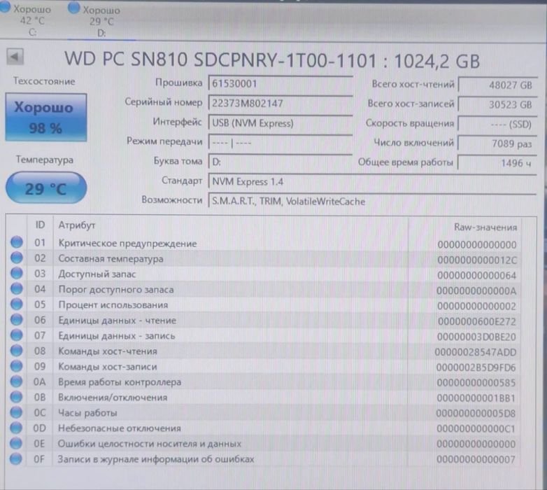 Ssd Nvme 1TB с радиатором