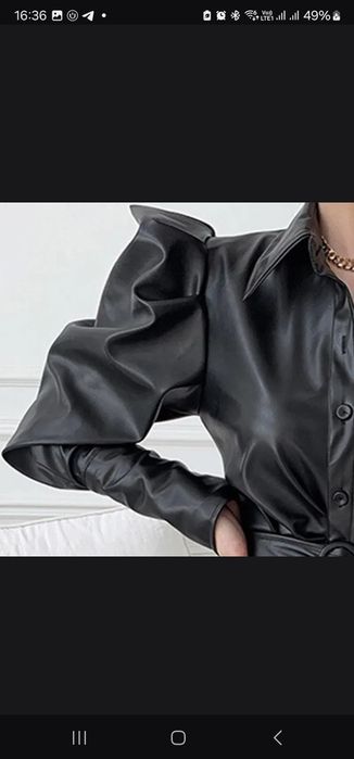 Платье миди экокожа