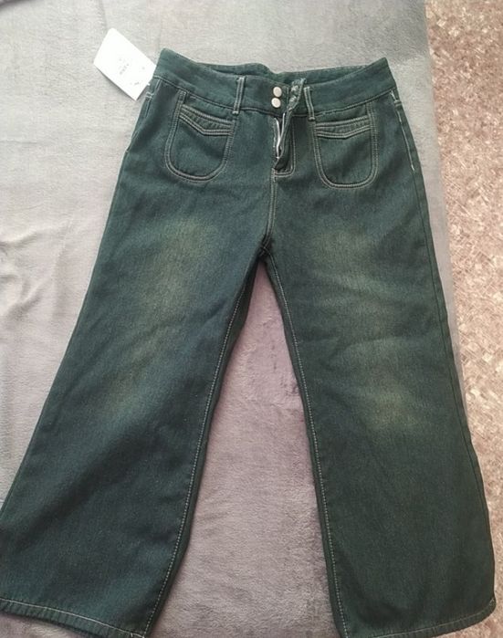 Джинсы широкие теплые