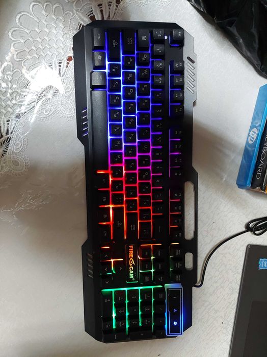 Новая! Игровая клавиатура и мышка с подсветкой RGB качества супер