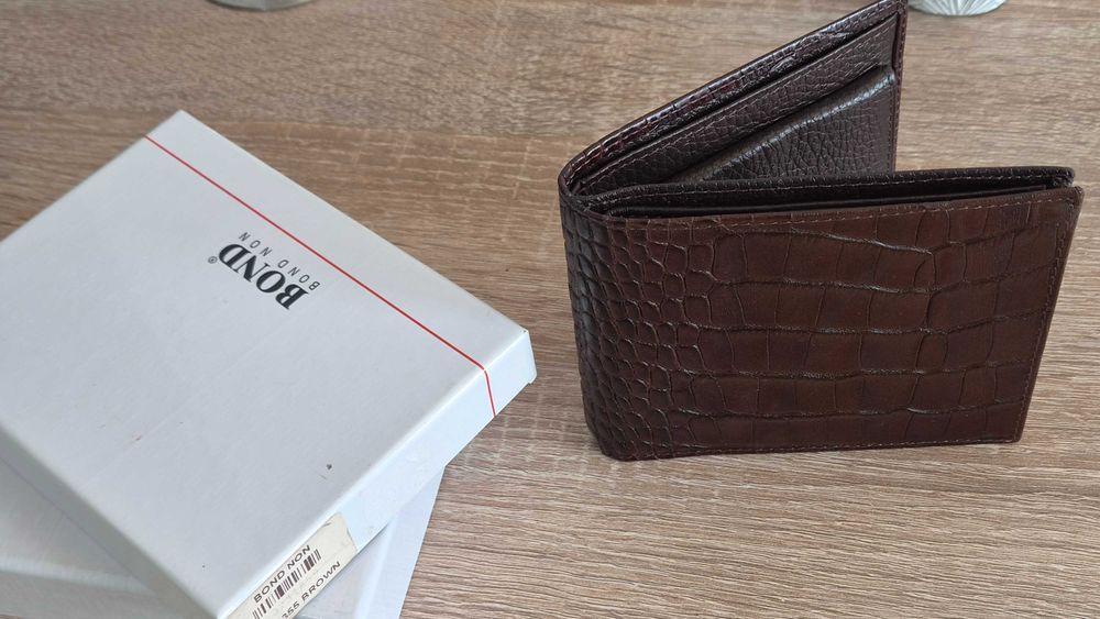 Portofel barbatesc BOND NON – piele naturala Premium (model Croco) - NOU