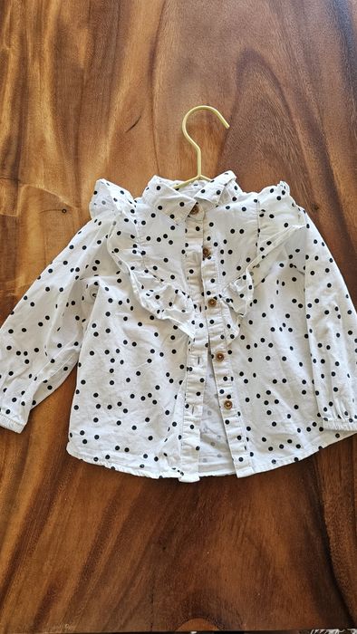 Елегантна момичешка риза 12-24м