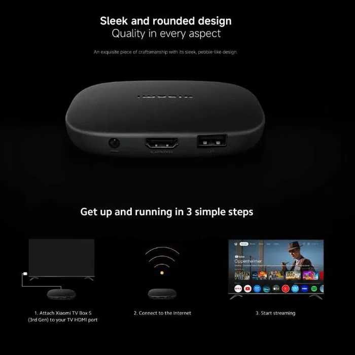 3rd Gen Xiaomi Mi TV Box S 4K MDZ-32-AA Global Version