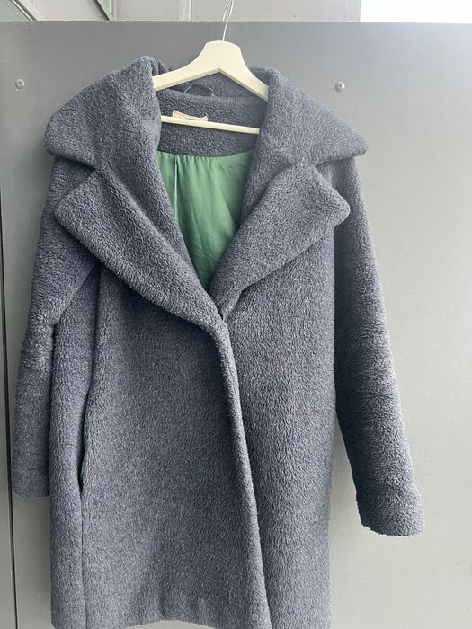 Палто с вълна в син цвят