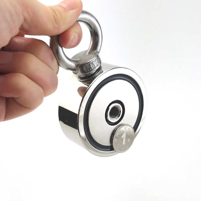 Магнит за магнитен риболов 48мм ДВУСТРАНЕН сила 2x80kg. Индустриален.