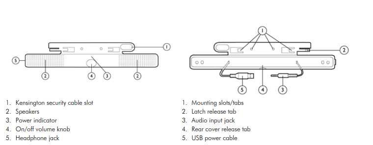 HP Silver Flat Panel SpeakerBar