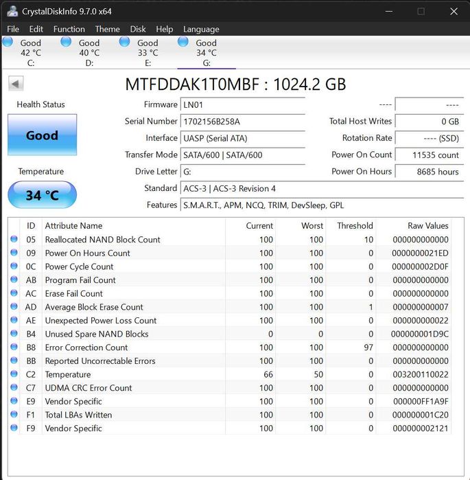 2.5 Sata3 1tb Micron