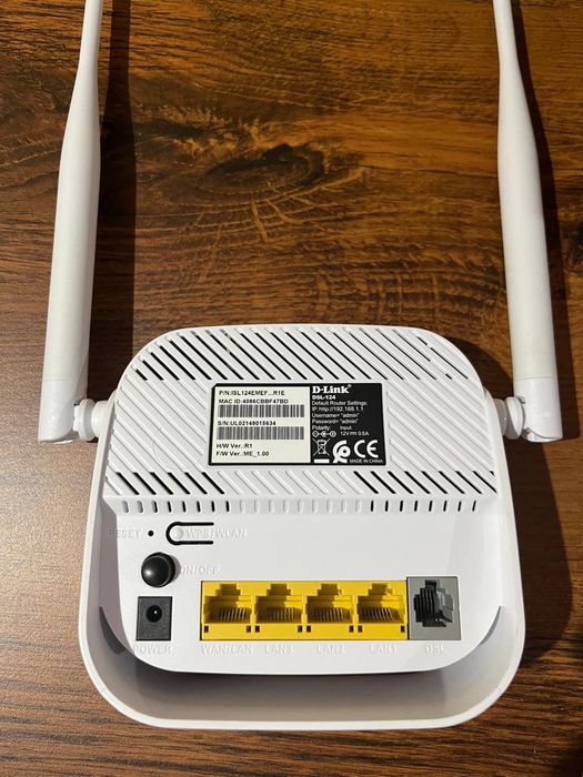 Wi-Fi роутер D-Link DSL-124 N300 (модем + роутер)