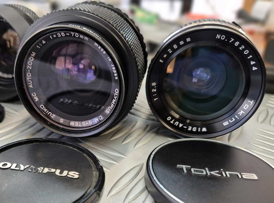Olympus OM-2 с обектив F.Zuiko 50mm f1.8 , 135mm, 28mm , 35-70mm