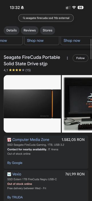 SSD extern Seagate FireCuda 500Gb / 1Tb