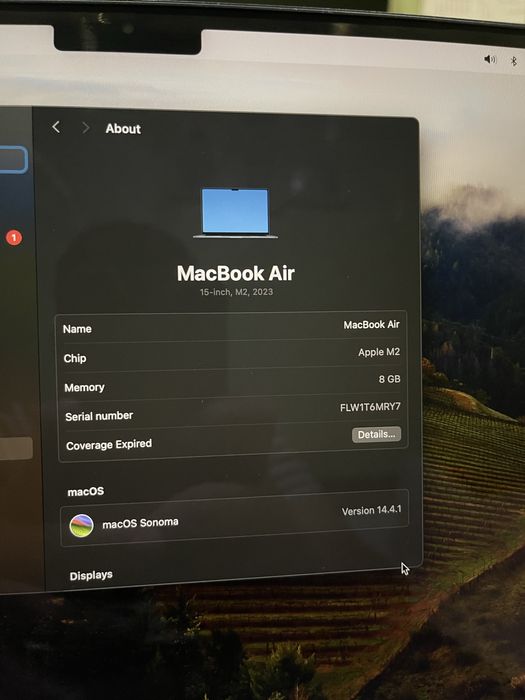 MacBook Air 15-inch M2 chip 8GB RAM 256GB SSD 100% Батерия!