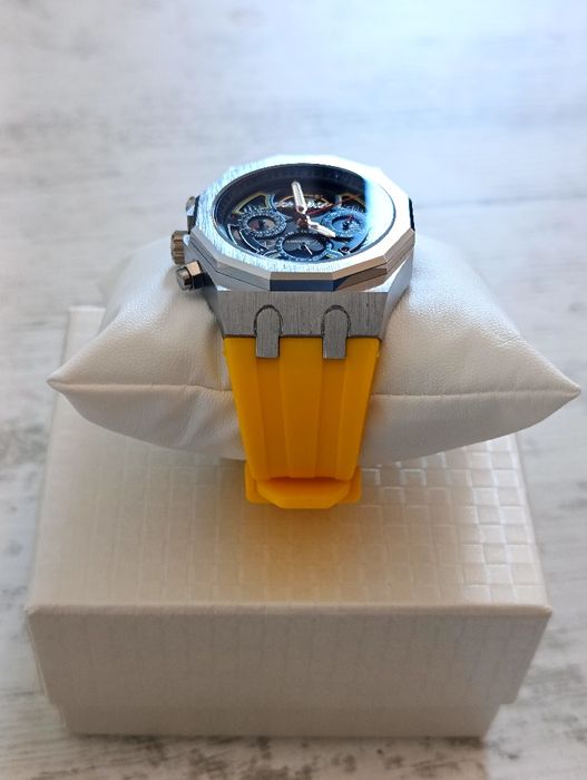 Ceas automatic/mecanic portocaliu/galben,nu eco drive-nou,în cutie