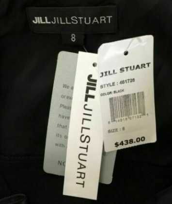 Нова Jill Stuart Дълга Черна Сатенена Бална Рокля Без Ръкав Размер 8