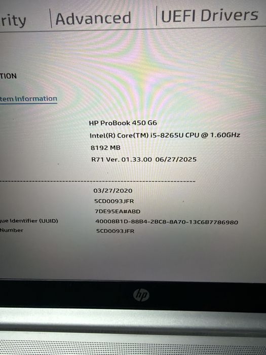 Laptop HP Probook 450 g6 i5 8gen 8g 256g nvme 15.6 Fullhd