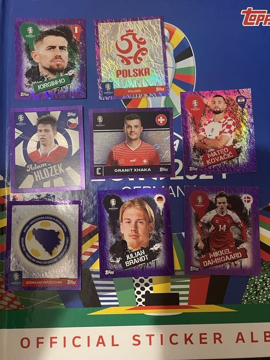 Euro 2024 Topps set complet paralele mov 100 de bucăți