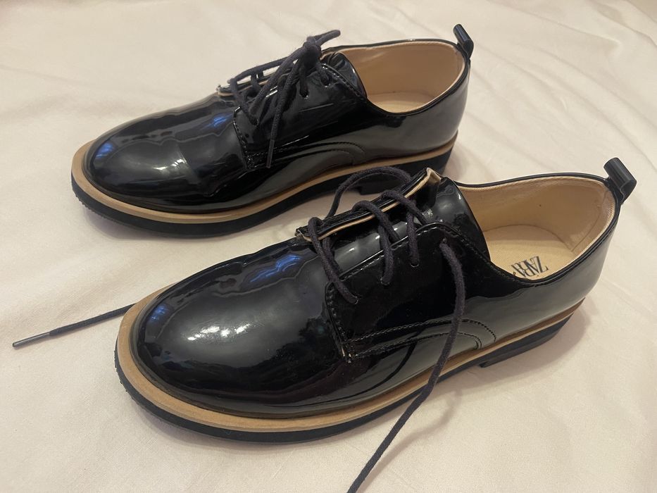 Zara Kids Pantofi derby eleganți Black Blue Mărimea 37
