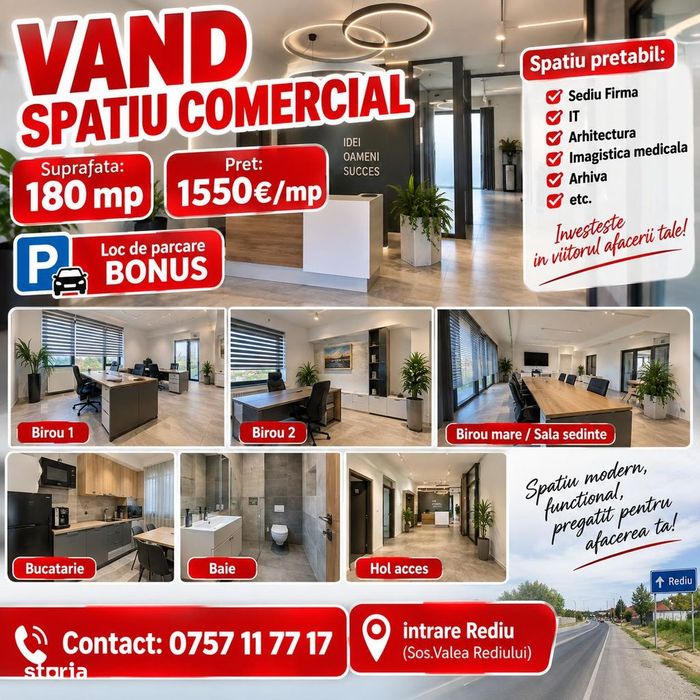 Vand Spațiu comercial / parcare