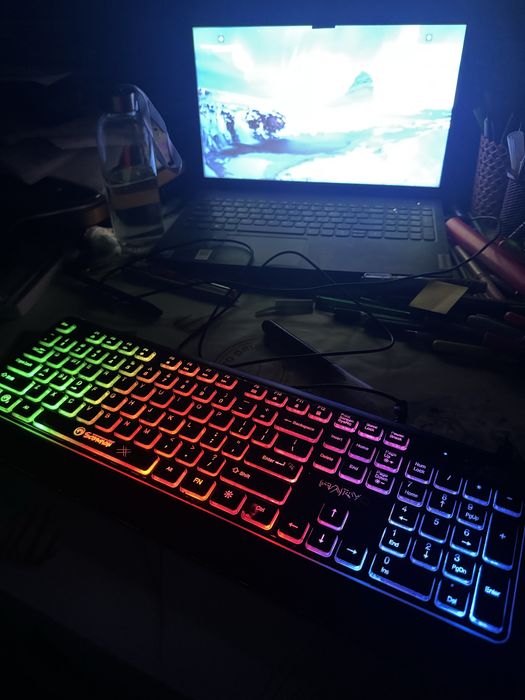 Tastatura gaming Marvo K616 Rainbow, Negru