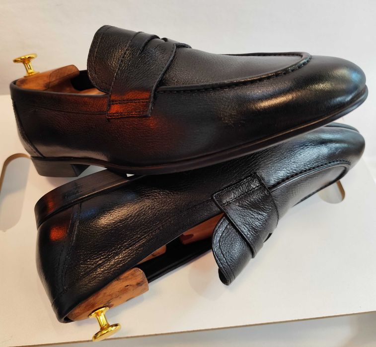 Pantofi loafer penny 44 premium GEOX piele naturala moale negru