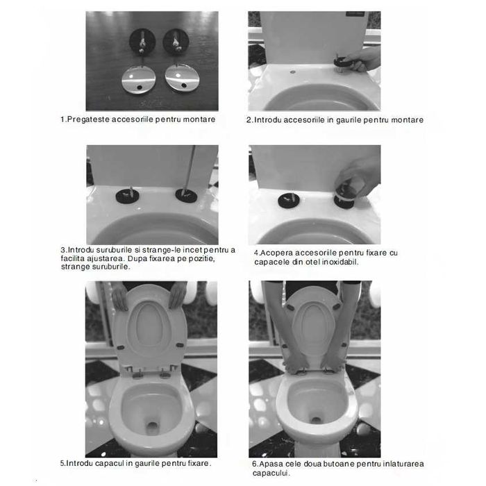 Capac WC cu reductor prindere magnetica, copii/adulti, inchidere lenta