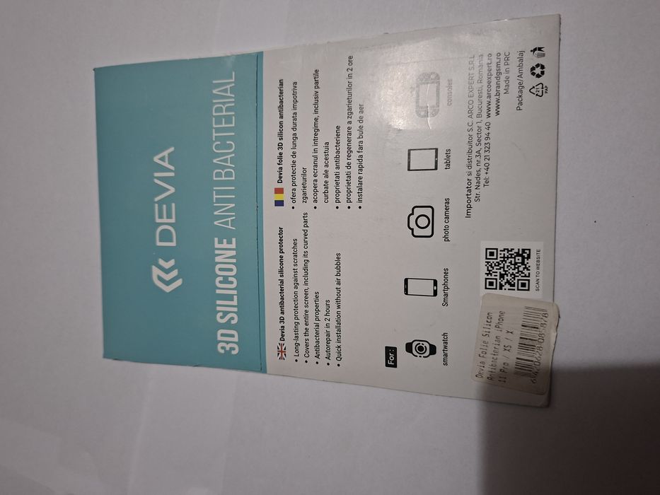 Folie de prote. silicon trans. antib. +IPhone Xs/X+ Caști Jvc