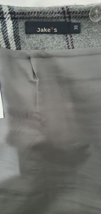 Fusta gri in carouri Jake's marimea 36 stil preppy cu