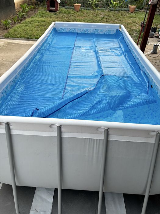 Piscina cu cadru metalic Bestway+prelată+soluții curățare apă