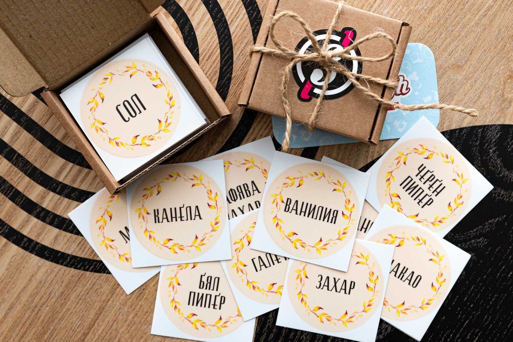 Стикери / етиекти за подправки различни дизайни